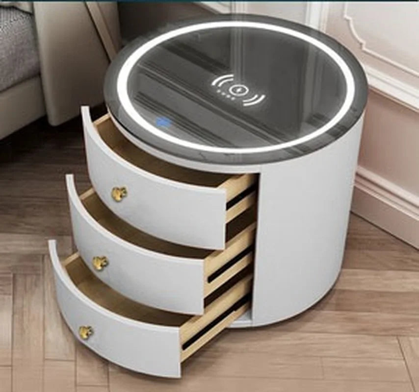 Smart Nightstand with Audio & Fingerprint Lock