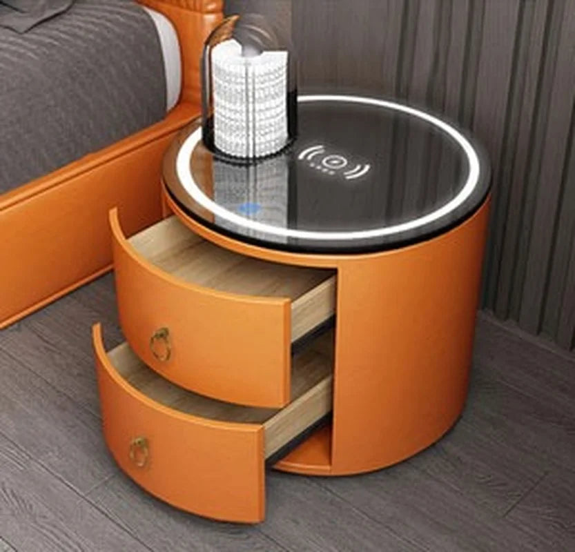 Smart Nightstand with Audio & Fingerprint Lock