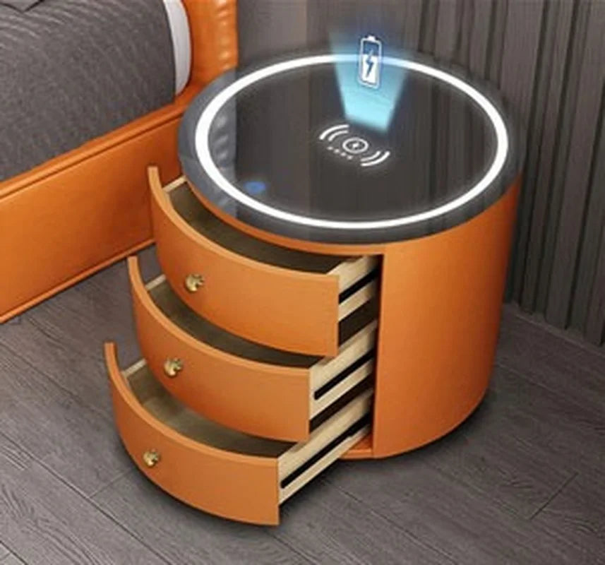 Smart Nightstand with Audio & Fingerprint Lock